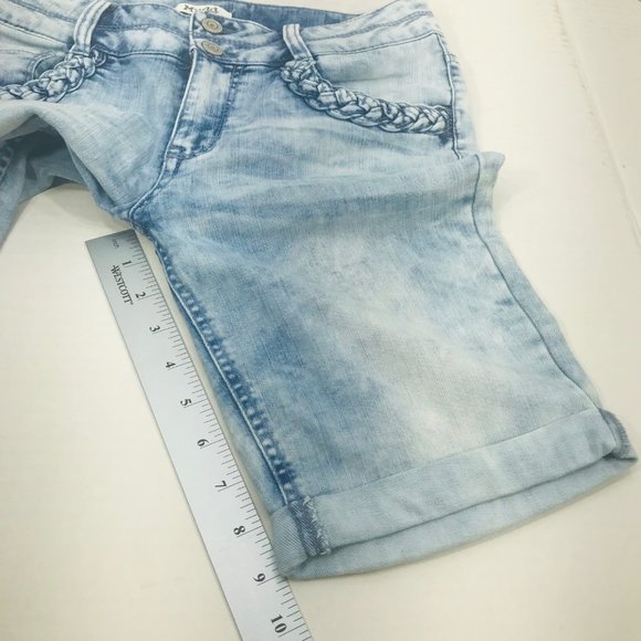 Mudd Girl's Size 16 Cuffed Short Denim Blue Jean Preowned - Picture 8 of 11